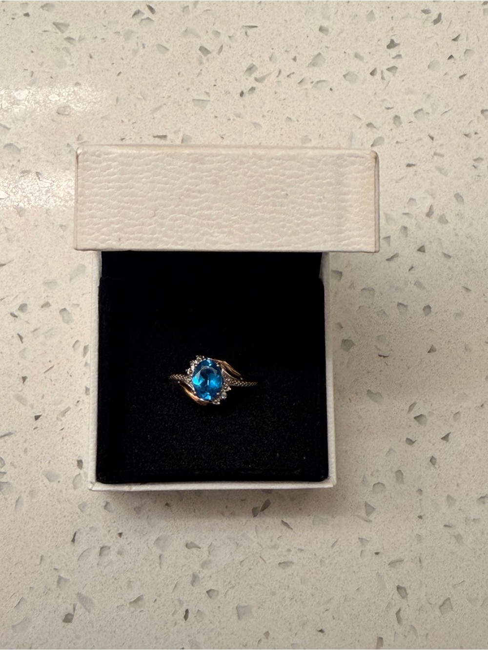 Pandora Elegant Blue Gemstone Ring - Women Jewelry